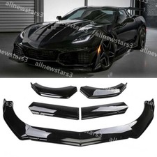 For Chevy Corvette C5 C6 97-2013 Glossy Front Bumper Lip Splitter Spoiler Kit Us