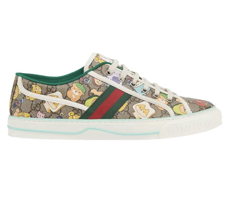 New 100% Auth Gucci x Pikarar Kawaii 1977 Tennis Monogram Sneakers