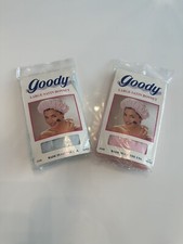 VINTAGE Goody 108 1980's Combo Pink/Blue Large Satin Bonnets NEW OLD STOCK