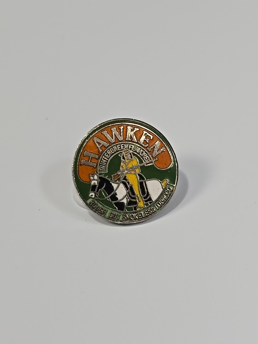 Hawken Wintergreen Flavor Lapel Pin Rough Cut Smokeless Tobacco