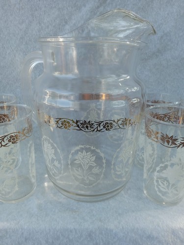Vintage, retro, MCM, Federal Glass Homestead Beverage Set (New In Box) - Picture 5 of 6