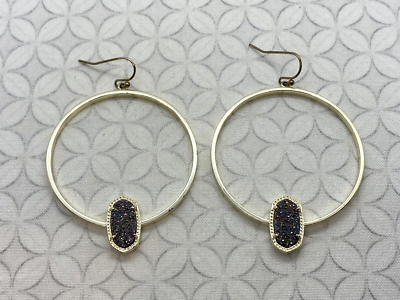 Kendra Scott Elora Gold tone hoop Earrings Multicolor multi drusy