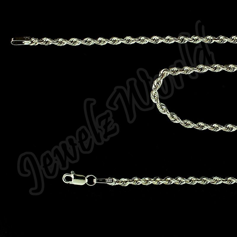 10K Gold Rope Chain Necklace Jesus Cross Charm Pendant Set 18-28 inch 5mm, Real 20 inch (Short Length