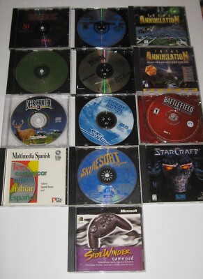 Lot of 13 PC CD-ROM Computer Games UNTESTED - Total Annihilation, Star Craft...