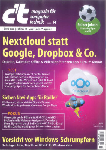 c't Magazin, 14/2024 vom 14.06.2024: Nextcloud statt Google, Dropbox +wie neu++