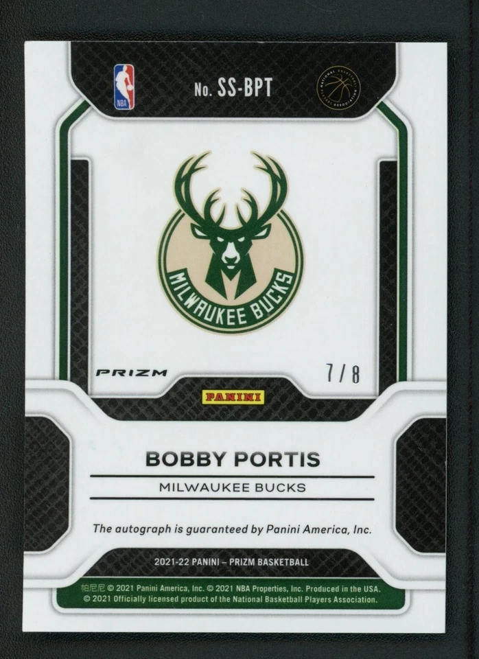 2021-22 BOBBY PORTIS 7/8 AUTO PANINI PRIZM SENSATIONAL SIGNATURES CHOICE GREEN - Image 2 of 2