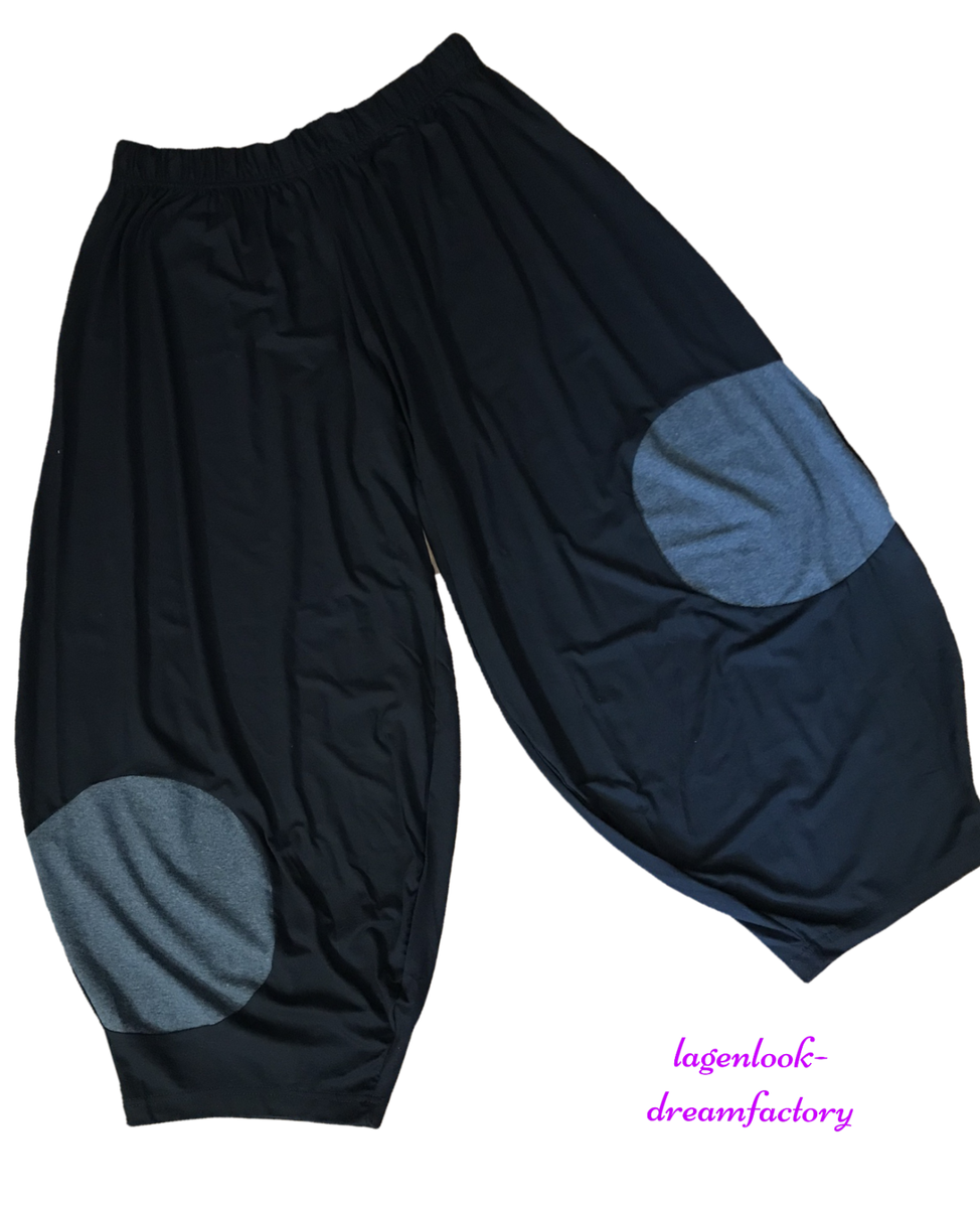 Pantalon Ballon Lagenlook My Obsession - Jersey Rayé Noir/blanc - Tailles 44 à 56 - Neuf Avec étiquettes