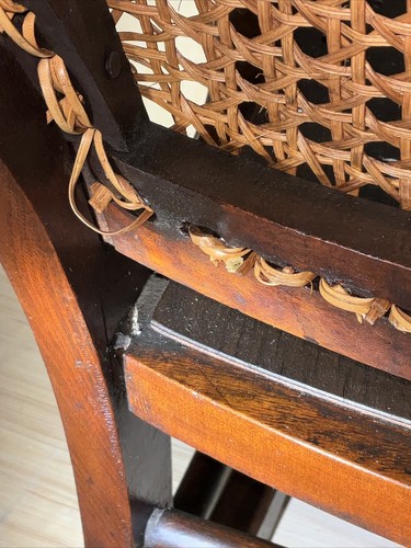 Antique Childs Rocker Cane Back Boho Rocking Chair Children’s Old Farmhouse  - Picture 14 of 24