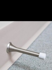 10 Pack of Satin Nickel Spring Door Stops - 4 Inch Heavy Duty Door Stop