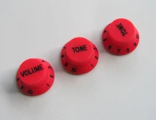 Red w/ Black Numbers ST Guitar Knobs Volume Tone Knob fits Stratocaster