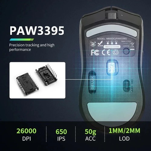 Gaming Mouse Bluetooth 3Mode Connection 26000DPI Huano Pink Switches Macro Mice - Picture 2 of 27