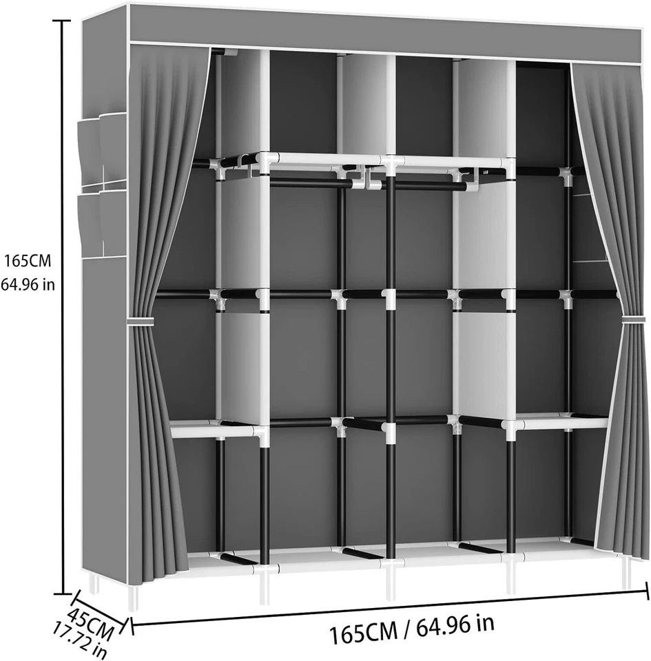Tragbarer Kleiderschrank Platzsparender Modularer Kunststoffschrank mit Türen - Image 3 of 4