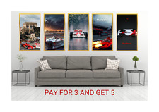 Vintage F1 Marlboro Racing Poster Set of 5 - Wall Art Prints - Retro Home Decor