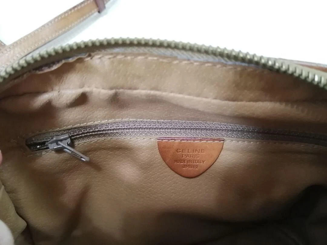 Borsa a tracolla CELINE Macadam Triomphe PVC pelle vintage USATA originale #S2068