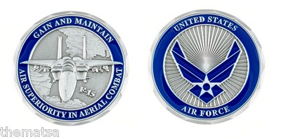 AIR FORCE F-15 EAGLE GAIN AND MAINTAIN AIR SUPERIORITY 1.75'' CHALLENGE COIN