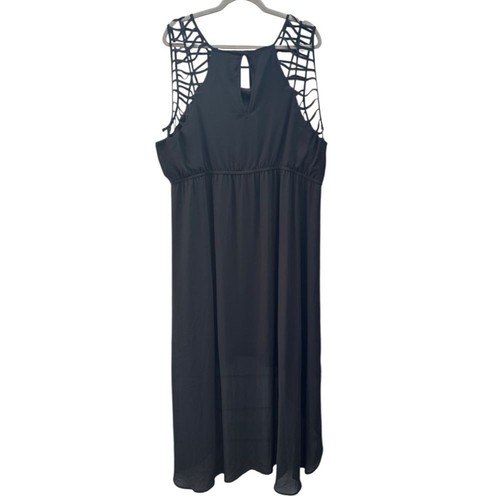 Torrid Women’s 3 (3X) Black Sleeveless Georgette Hi Low Sleeveless Maxi Dress - Bild 6 von 12