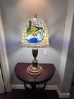 Vintage Tiffany Style 18”  SHADE rare MALLARD DUCKS stained Glass GORGEOUS!