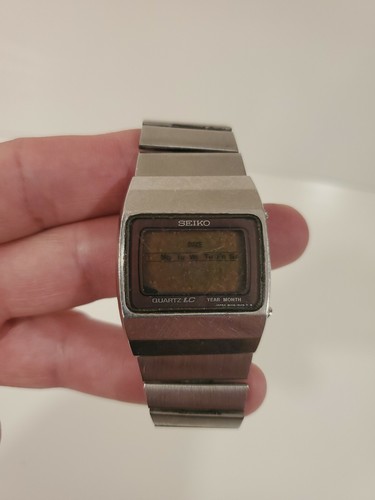 Vtg 1970's Seiko Quartz LC Men's Digital Day/Date Watch Silver M154-4019 |  eBay