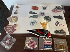 25 Piece Lot Indian Motorcycle Stickers Decals Patches Lapel Pins Vintage Collec