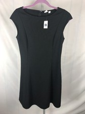 New Cute GAP Premium Soft Summer Black Fit & Flare Dress Sz 4