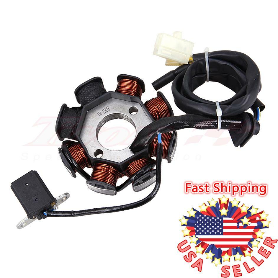 New 8 Coil Pole Magneto Stator For GY6 Scooter Moped 125cc 150cc ROKETA TAOTAO E - Foto 6