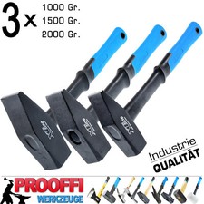 3 x Profi Schlosserhammer Werkstatt Vorschlag Hammer Fiberglas ERGO 1000-2000 Gr
