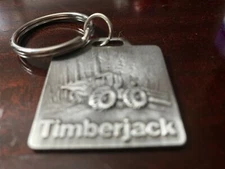 Timberjack Key Chain Skidder with Logs and Forest Solid Metal Durable