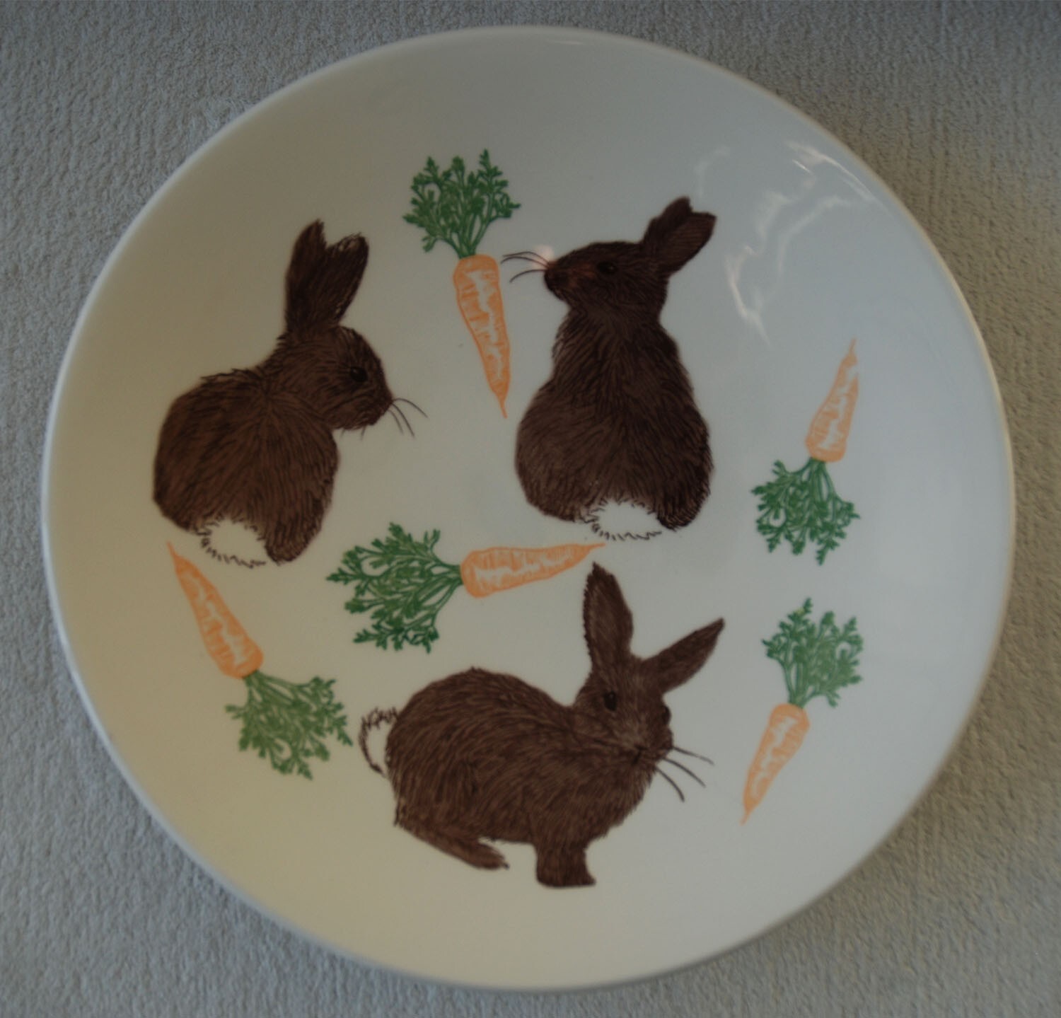 Royal Stafford Bunny & Carrots Easter Serving Platter Bowl Handpainted