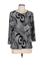 Vintage All Hours Size Small Top - 80s 90s Black White Sequined Graphic