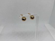 Simple 14K Yellow Gold 7.7 mm Ball Post Stud Earrings 0.53 grams, Round, Circle