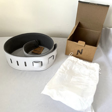 Nefelibata 2 1/2" Guitar Strap White Leather w/Soft Interior New in Box