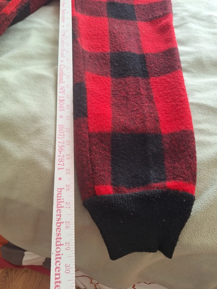 Vintage Wool Buffalo Plaid Hunting Pants Mens 34 36 Serval Zipper Lumberjack - Image 4 of 4