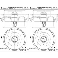 2X Brembo Bremstrommeln Hinten Passend FÜR Nissan Micra Note Links+Rechts |