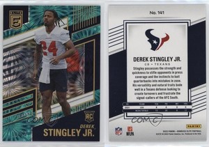 2022 Panini Donruss Elite Rookies Teal /25 Derek Stingley Jr #141 Rookie RC