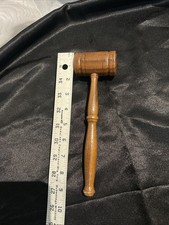Vintage Wood Wooden Gavel Wood Judge Auctioneer Mallet 9  Long Meeting Hammer