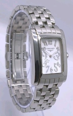 Vintage 2010 Longines Dolce Vita L5.502.4 Diamant Stahl Quarz Damenuhr Full Set