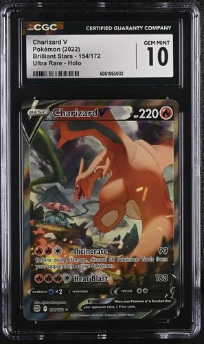 Charizard V 154/172 Ultra Rare Holo Brilliant Stars Pokemon CGC 10 Gem Mint *032