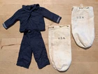G.I. Joe Hasbro 1960's US Navy Outfit - Shirt & Pants & 2 Big Duffle Bags