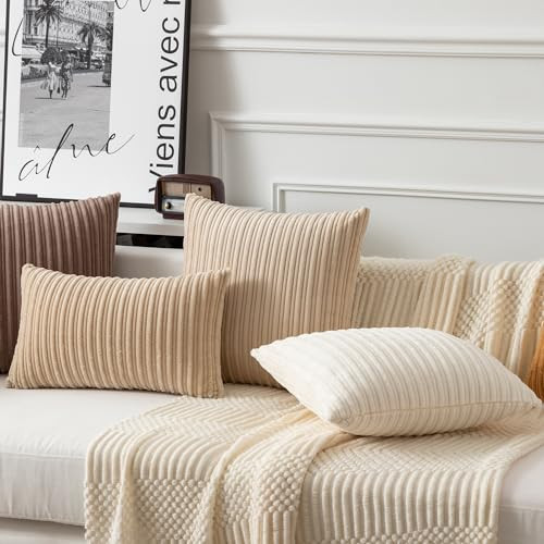 Juego de fundas de almohada de pana textiles Kevin 12x20 pulgadas 20" x 12" (paquete de 2) beige - Imagen 7 de 7