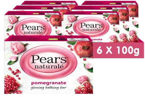 Pears Naturalé Soap Bar - Pomegranate Glowing Bathing Bar with Pure 
