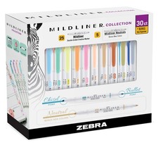 Zebra Pen Mildliner Double-Ended Highlighter 30 Count Pack of 1 , Assorted