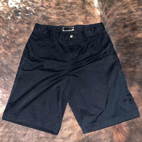 Vintage Oakley Skull Logo Shorts Bottoms Men Size 34 Black Software 90s Y2K