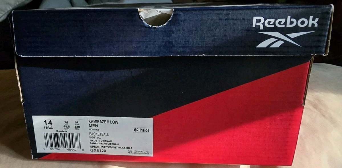 Reebok Kamikaze II Low Spearmint Hurrikaze Kemp Retro DS Size 14