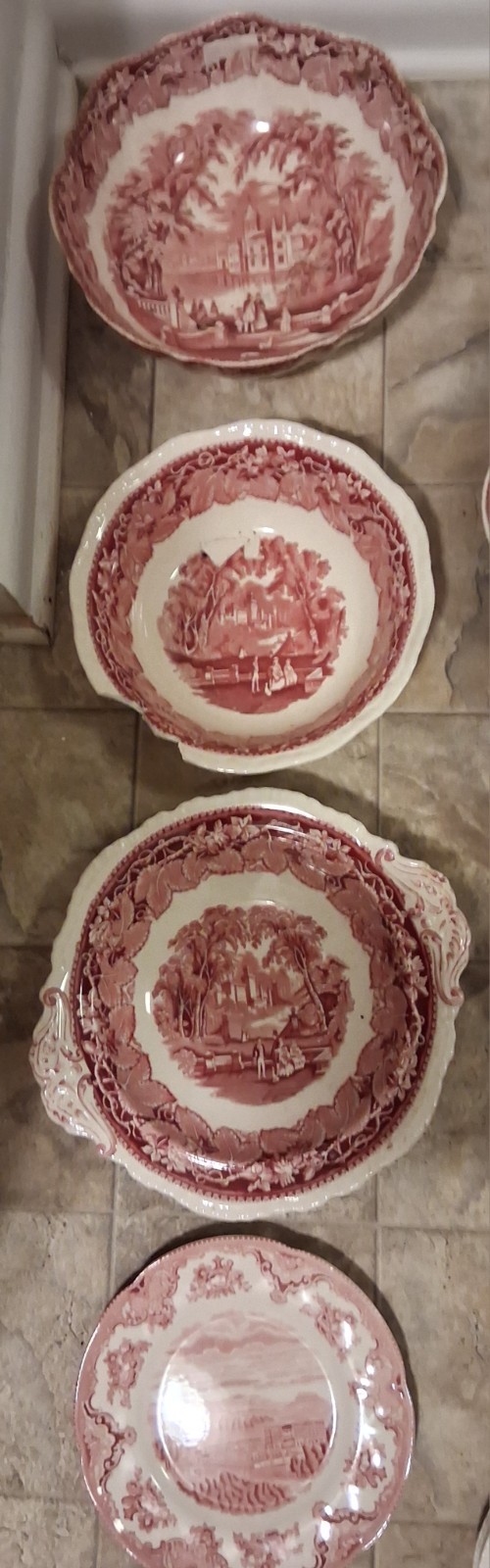 MASON'S Vista red/Pink England Ironstone glass 