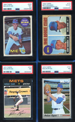1968 - 1979 Nolan Ryan PSA  Graded Lot RC, 2nd Year, + All Centered High End PC