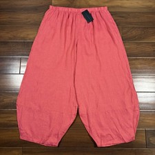 Bryn Walker Women's Size XXL Pink Oliver Linen Lantern Wide Leg Pull On Pants