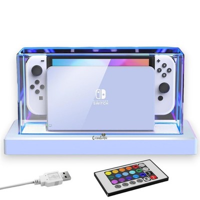 Schutzhülle Acryl Switch 2 OLED Case mit LED Staubschutzhülle Zubehör Deko