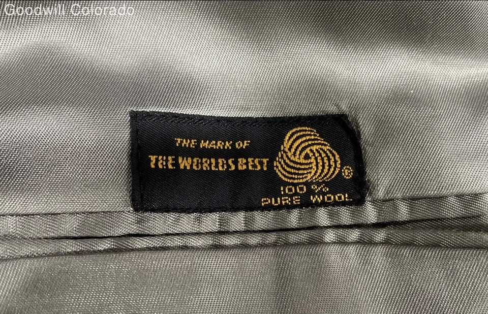 Cricketeer Frederick & Nelson Mens Gray Herringbone Pure Wool Suit Jacket - Image 4 of 4