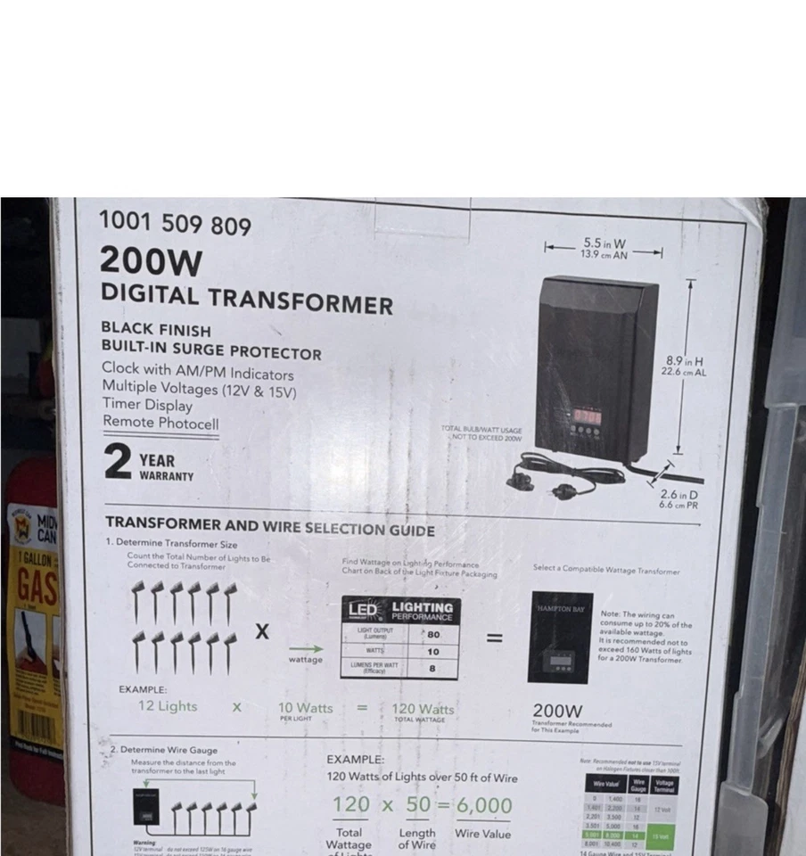 Transformador de paisaje Hampton Bay SL20012A iluminación bajo voltaje Foto 2 de 4