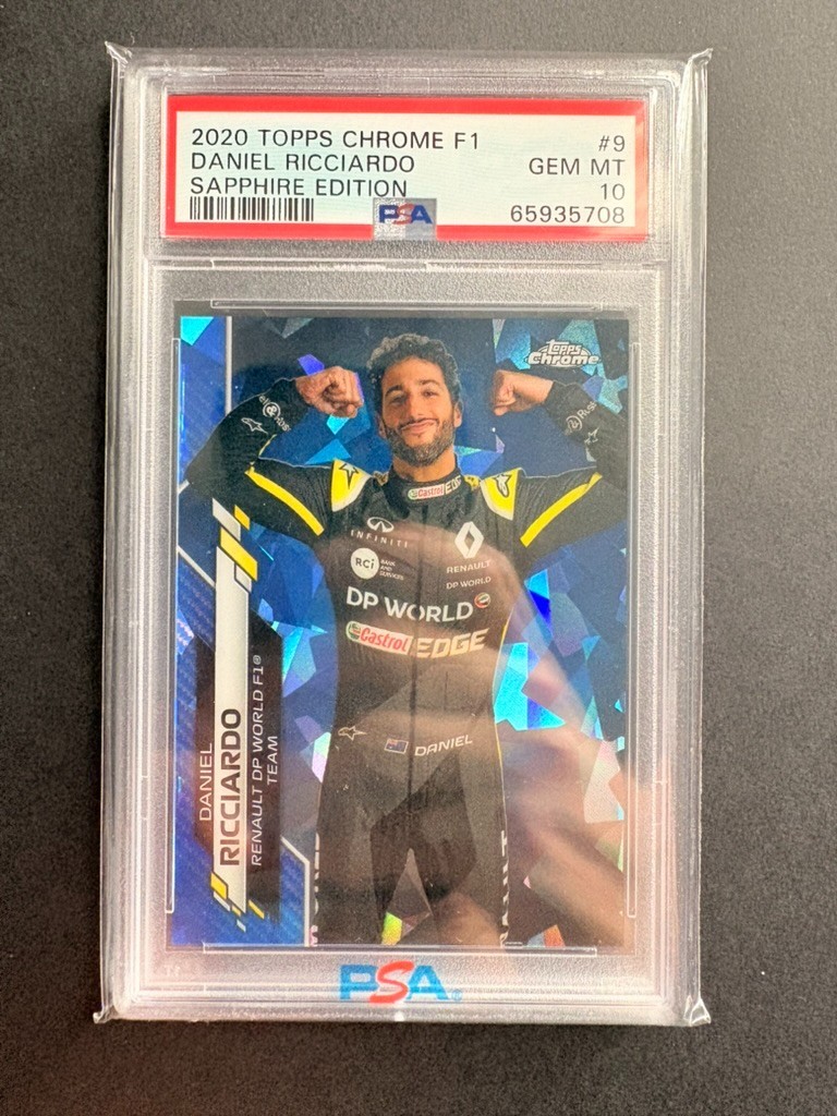 2020 TOPPS CHROME SAPPHIRE EDITION F1- DANIEL RICCIARDO #9 - PSA 10 GEM MINT